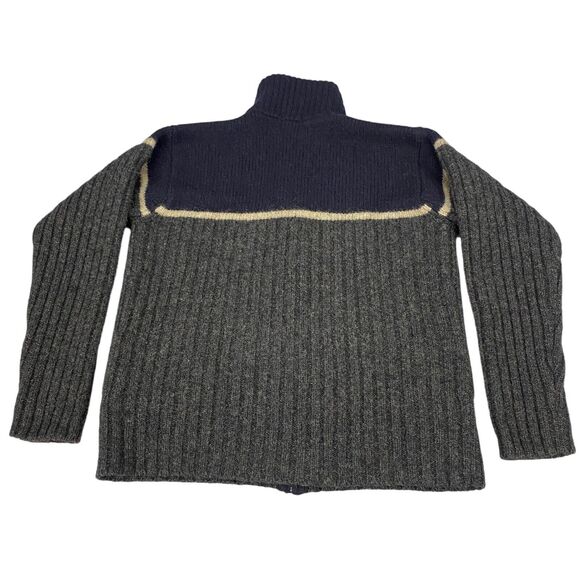 J.CREW Sweater Mens Medium Gray Knit 100% Wool Long Sleeve Full Zipper Outdoor - Picture 2 of 15